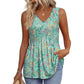 💜Women's Print Flowy Sleeveless V Neck Peplum Tank Tops
