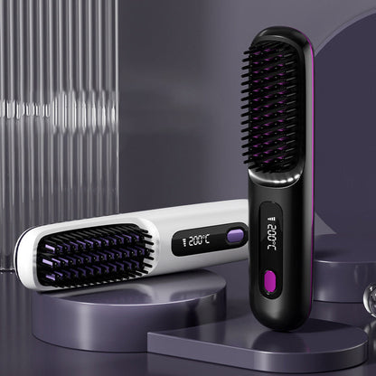 🎁Wireless Ceramic Heating Hair Straightening Comb