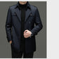 Men's Medium-Length Trench Coat with Detachable Inner