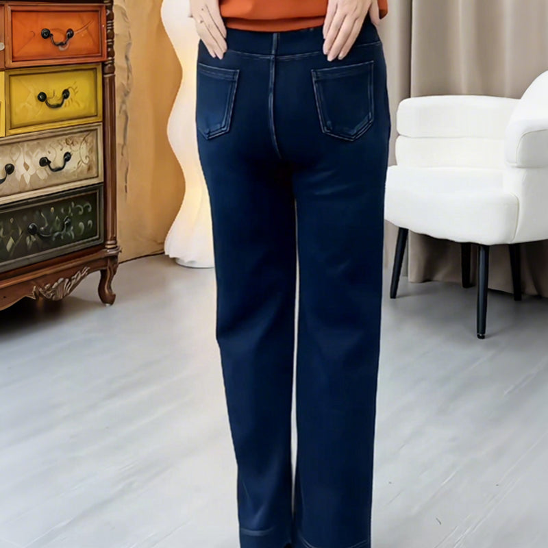 ⏳Time-limited 50% off⏰Women's Drawstring Straight-Leg Jeans with Elastic Waist👖