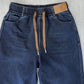 ⏳Time-limited 50% off⏰Women's Drawstring Straight-Leg Jeans with Elastic Waist👖