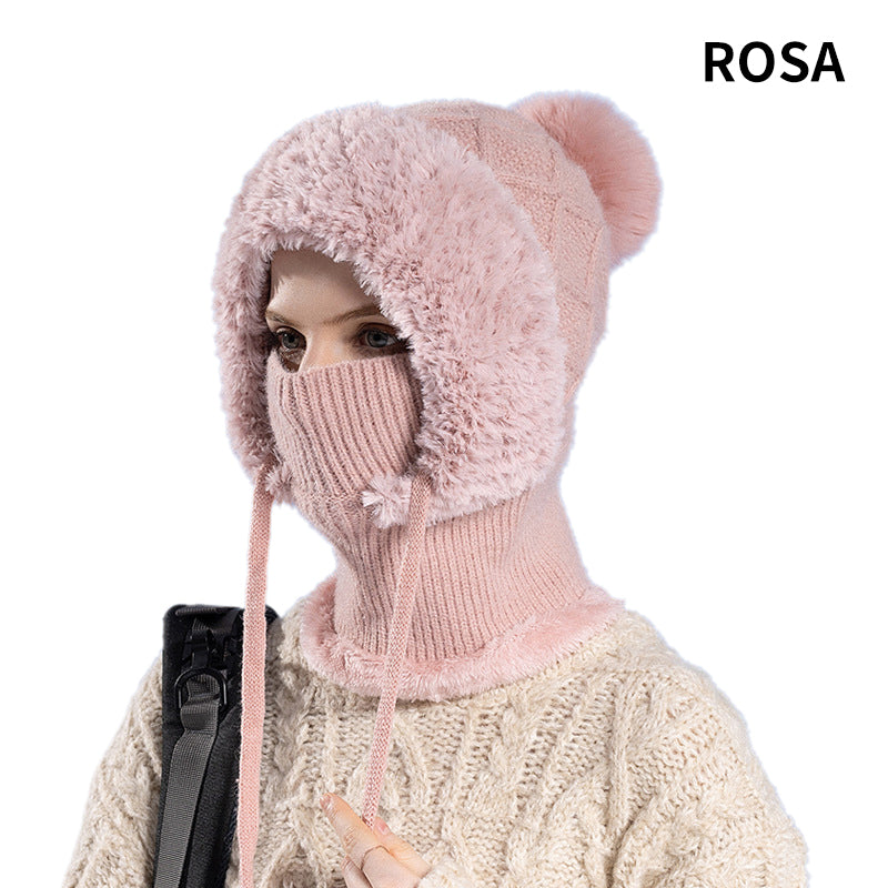🔥Stylish Chunky Winter Knit Hat - With Warm Face Cover and Scarf