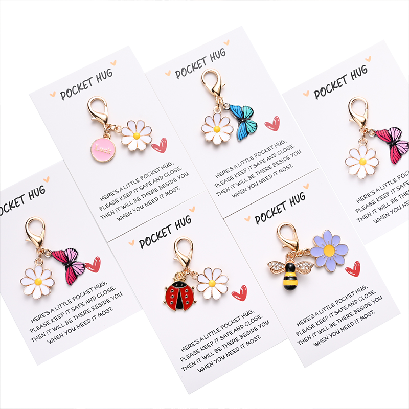 Cute Insect Daisy Keychain & Card