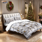 ✨ Festive Christmas 3-Piece Duvet Cover Set - Soft Brushed Polyester with Holiday Patterns for Cozy Seasonal Decor 🛏️❤️
