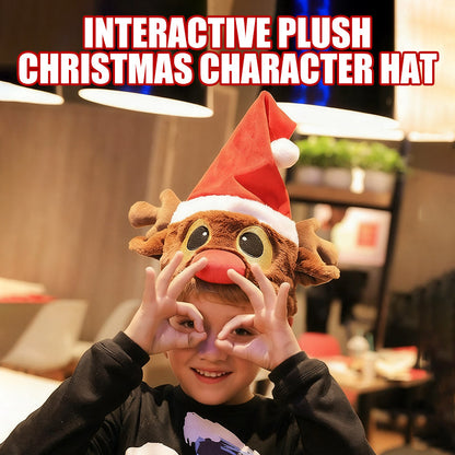 Interactive Plush Christmas Character Hat