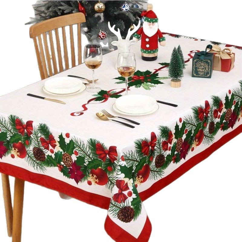 Waterproof Rectangular Christmas Tablecloth