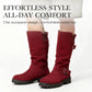 👢 Pull On & Go | Women's Slouchy Faux Suede Mid-Calf Boots