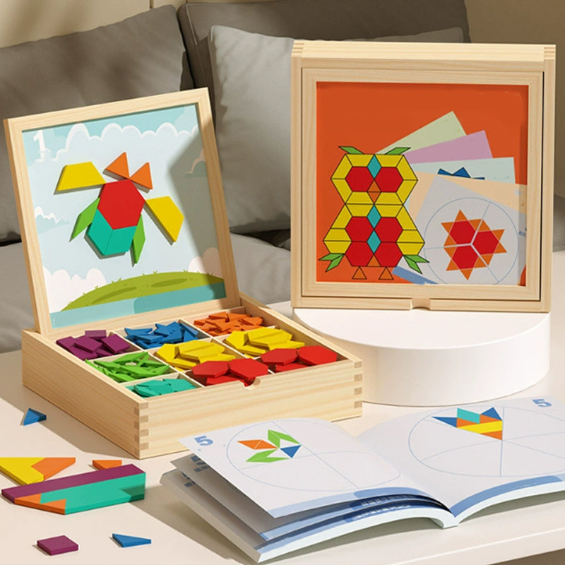 💥Wooden Magnetic Pattern Block Puzzle Set