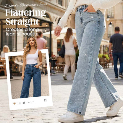 Women’s Stylish Rhinestone Embellished Jeans
