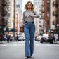 👖 Women's High-Waist Stretch Flare Denim Jeans