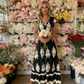 👗Women's V-Neck Baroque Print Flowy Maxi Dress