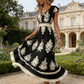 👗Women's V-Neck Baroque Print Flowy Maxi Dress