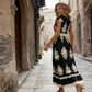 👗Women's V-Neck Baroque Print Flowy Maxi Dress