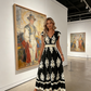 👗Women's V-Neck Baroque Print Flowy Maxi Dress