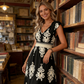 👗Women's V-Neck Baroque Print Flowy Maxi Dress