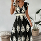 👗Women's V-Neck Baroque Print Flowy Maxi Dress