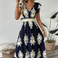 👗Women's V-Neck Baroque Print Flowy Maxi Dress