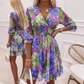 Floral V-Neck A-Line Dress – Smocked Waist, Ruffled Hem, Summer Ready 🌸
