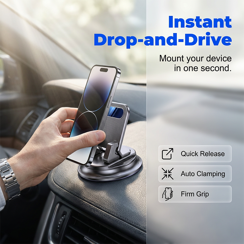 📱Rotating Dashboard Car Phone Holder – Secure, 360°, Easy Install 🔧