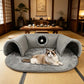 🐱 Plush 2-in-1 Cat Tunnel Bed
