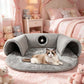 🐱 Plush 2-in-1 Cat Tunnel Bed