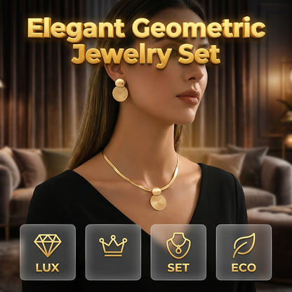 ✨ Modern Geometric Jewelry Set – Gold-Plated, Lightweight, Chic 🔶