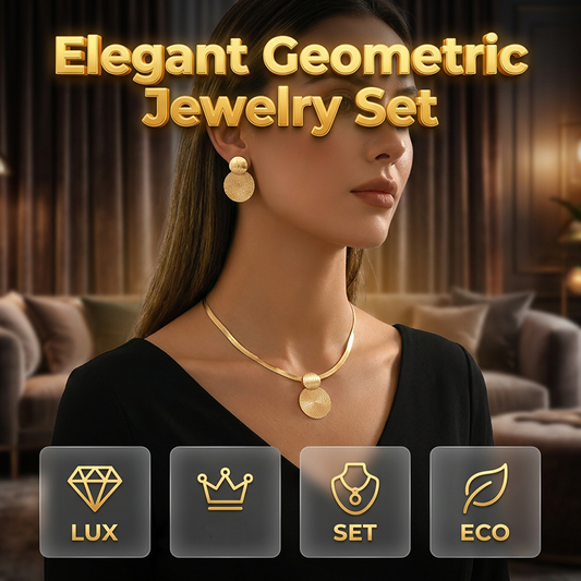 ✨ Modern Geometric Jewelry Set – Gold-Plated, Lightweight, Chic 🔶