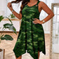 👗✨ Sleeveless Camouflage Dress – Asymmetrical Hem, Edgy Style, Unique