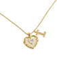 Heart Shaped Letters Micro Pave Chain Necklace – Initial Pendant, Titanium Steel, Adjustable ✨