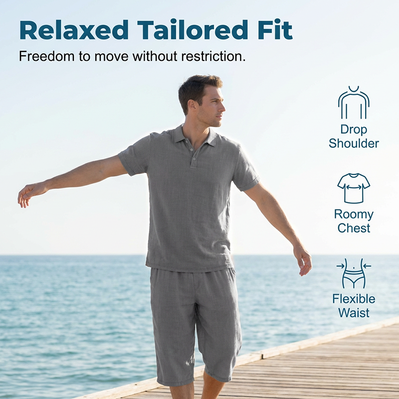 Casual Linen Shirt and Pants Set for Men – Lightweight, breathable, and relaxed fit 👖