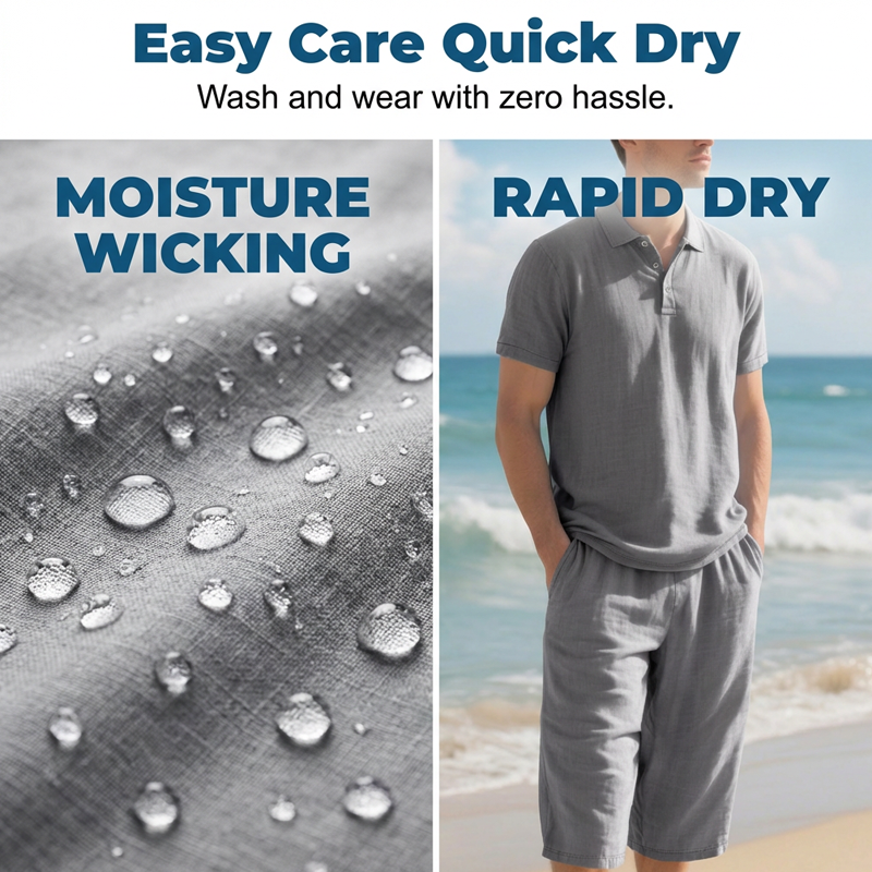 Casual Linen Shirt and Pants Set for Men – Lightweight, breathable, and relaxed fit 👖