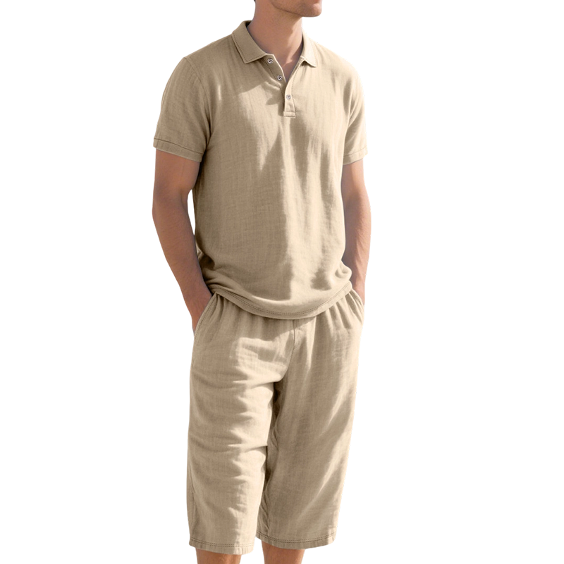 Casual Linen Shirt and Pants Set for Men – Lightweight, breathable, and relaxed fit 👖