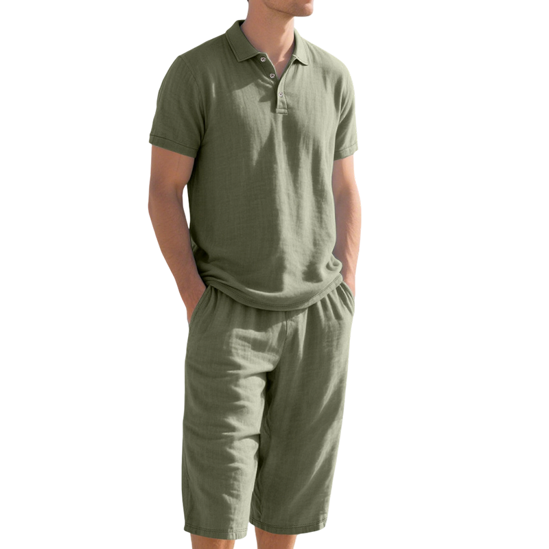 Casual Linen Shirt and Pants Set for Men – Lightweight, breathable, and relaxed fit 👖