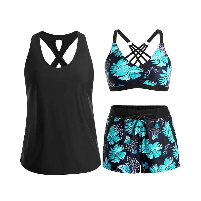 ✨Women's 3-Piece Swimsuit Tankini Set with Shorts