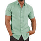 👔Men's Casual Short Sleeve Linen Blend Shirt - Stretchable, Breathable & Lightweight for Summer