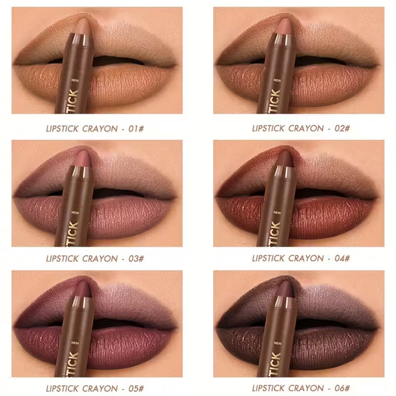 Long-Lasting Matte Lip Crayon for Women | 2-in-1 Liner & Lipstick | Hydrating & Non-Drying | Precision Triangular Tip | 6 Colors ✨