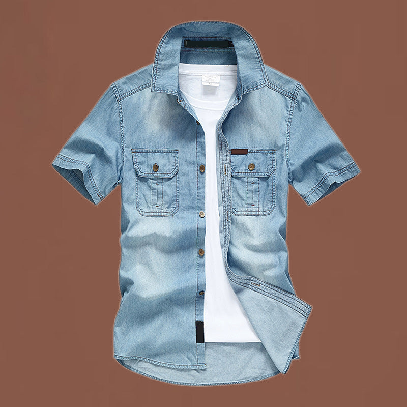 🚨 FINAL HOURS! ⏳ 50% OFF – Built to Last! 👕New Summer Men Denim Short Sleeve Shirt 💨Cool Breathable Trendy Men Clothes