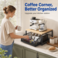 💥2-Tier Kitchen Microwave Stand with Slide-Out Drawer — Heavy-Duty Countertop Shelf