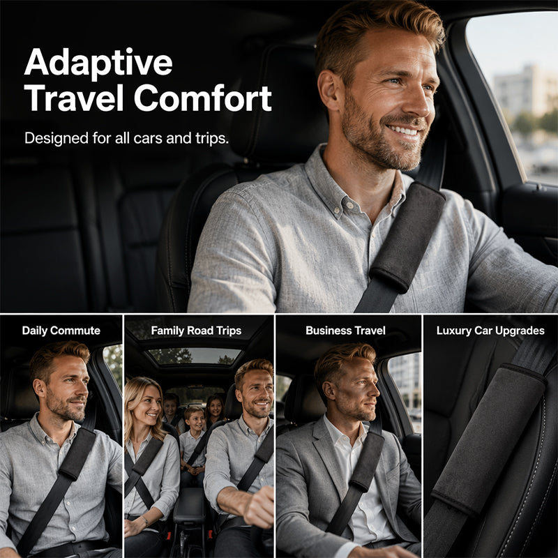 Universal Faux Suede Seat Belt Shoulder Pads | Soft Thick Comfort Cushion ✨