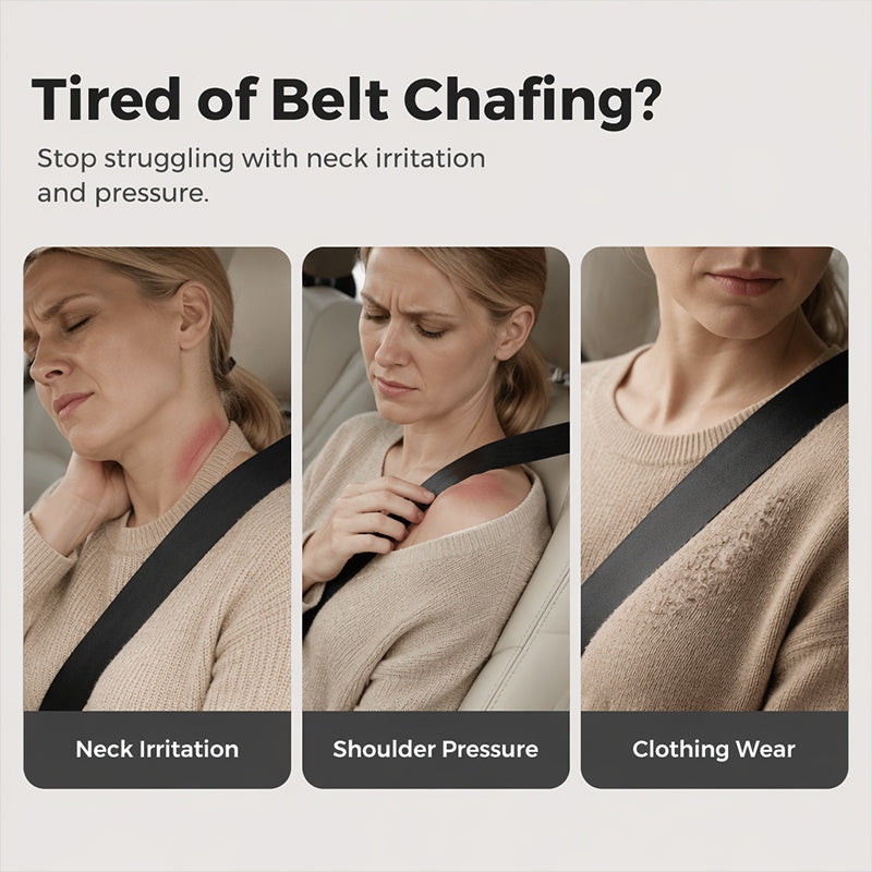 Universal Faux Suede Seat Belt Shoulder Pads | Soft Thick Comfort Cushion ✨