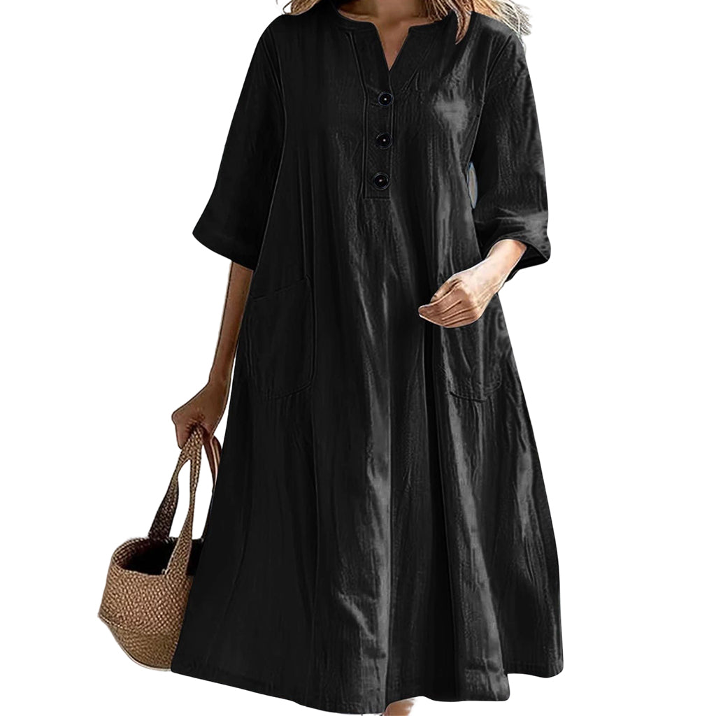 🔥Women’s Oversized A-Line Midi Dress with Pockets