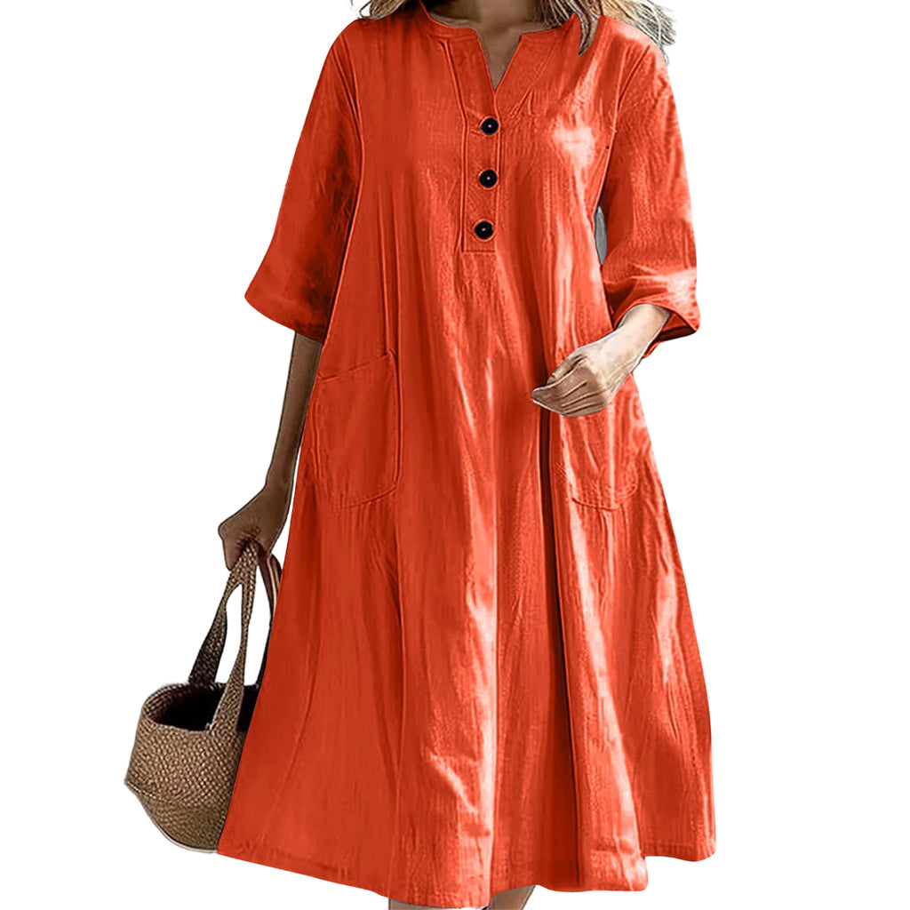 🔥Women’s Oversized A-Line Midi Dress with Pockets
