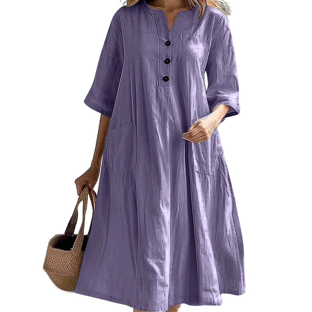 🔥Women’s Oversized A-Line Midi Dress with Pockets