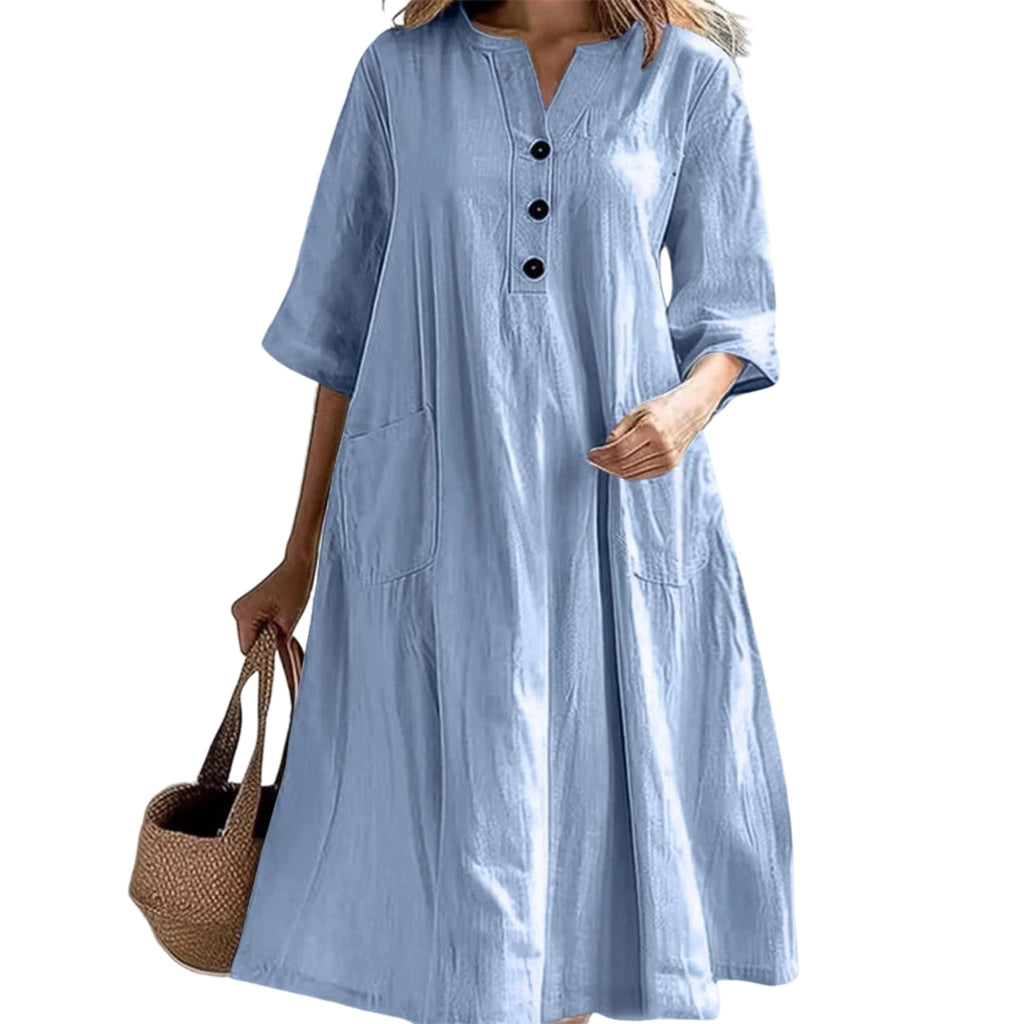 🔥Women’s Oversized A-Line Midi Dress with Pockets