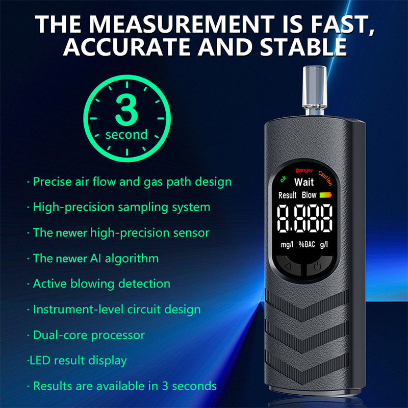 Digital Breathalyzer – Voice Alert & USB Rechargeable Design, No More Risky Driving