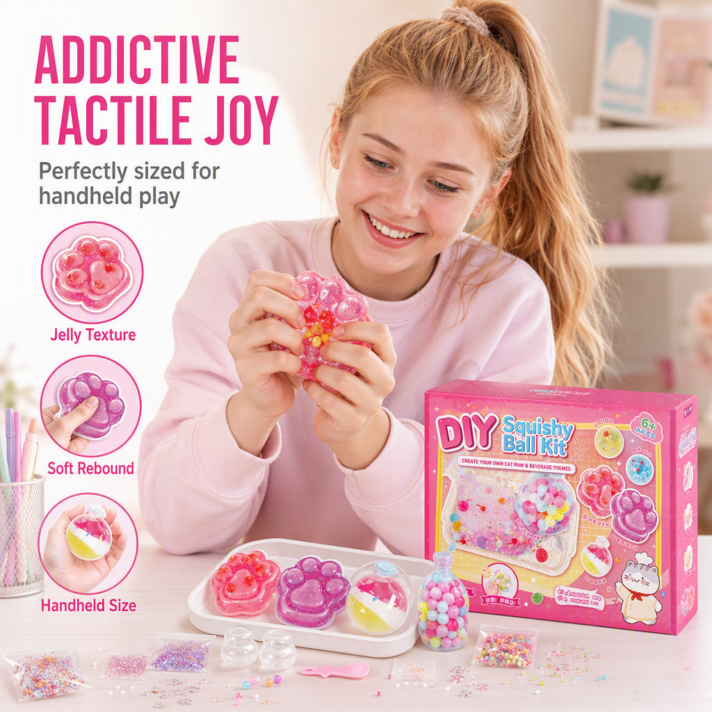 🔥DIY Fried Ice Squishy Toy Kit with Cat Claw Design for Kids