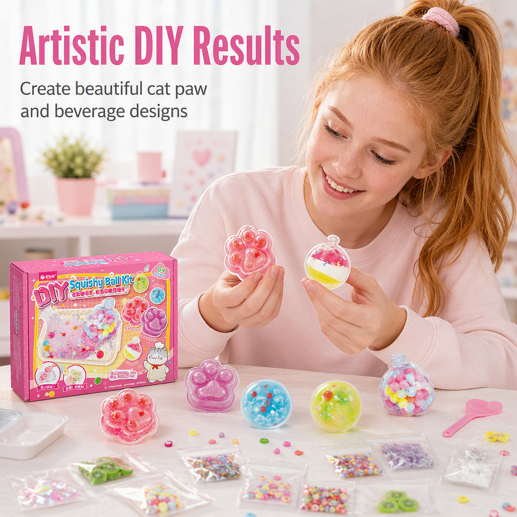 🔥DIY Fried Ice Squishy Toy Kit with Cat Claw Design for Kids