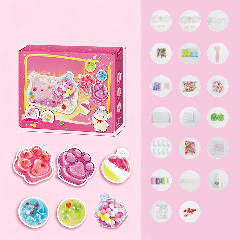 🔥DIY Fried Ice Squishy Toy Kit with Cat Claw Design for Kids