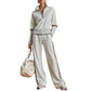 ✨ Effortless Comfort | Women's Half-Zip Top & Wide-Leg Pants 2-Piece Set