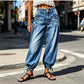 Women's High Waisted Stretchy Barrel Jeans